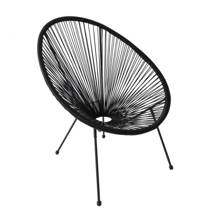SILLA HONGUITO DE JARDIN COZUMEL DE RATTAN NEGRO en Negro - Muebles para el exterior, Uruguay | Alfa Ventas, vista 3