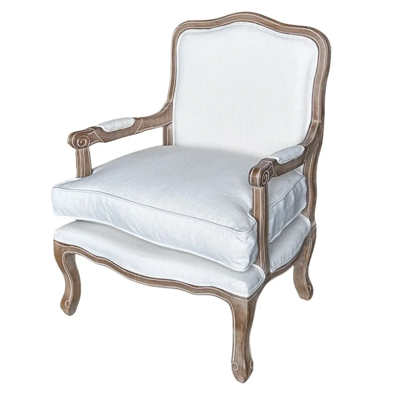 Poltrona Luis XV - Crema en Beige - Butacas, banquetas y puffs, Uruguay | La Cueva Muebles, vista 6