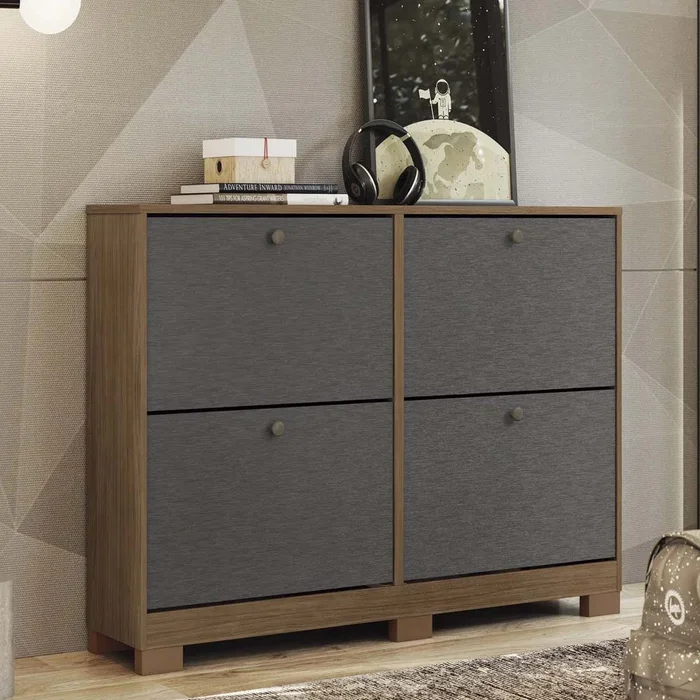 Comoda Zapatera Dormitorio 4 Puertas Con Patas en JATOBA/GRAFITO - Cómodas, Uruguay | Soy Hogar, vista 2