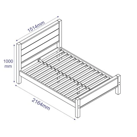 Cama 2 plazas Linea El Dorado en Madera natural - Dormitorio, Uruguay | La Cueva Muebles, vista 13