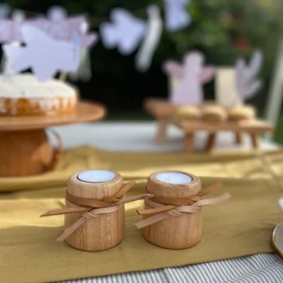 Candelabros peque x 2 (doble cuero) en Madera natural - Velas y Portavelas, Uruguay | Dreams On Time, vista 3