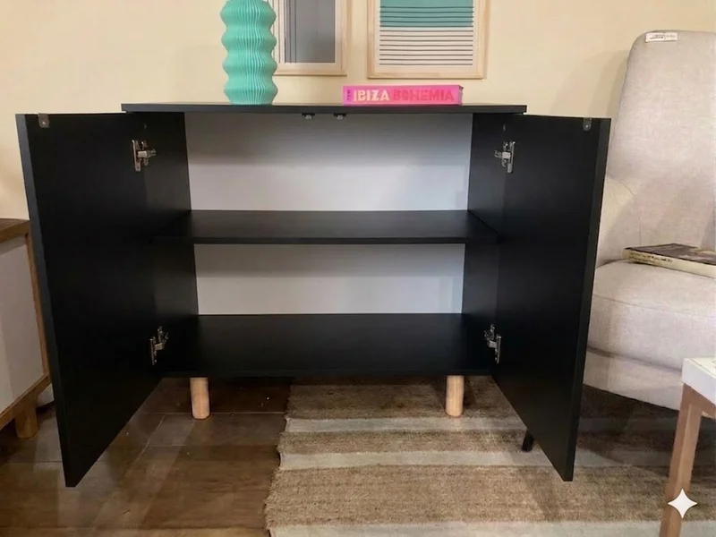 Aparador Coffee Corner Arco 80cm – Negro en Madera natural - Aparadores y recibidores, Uruguay | Berna home, vista 3