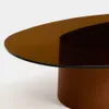 Mesa de centro Olir de vidrio templado y acero marrón 140 x 80 cm en Marrón - Mesas de living, Uruguay | Kavehome, vista 4 de 7