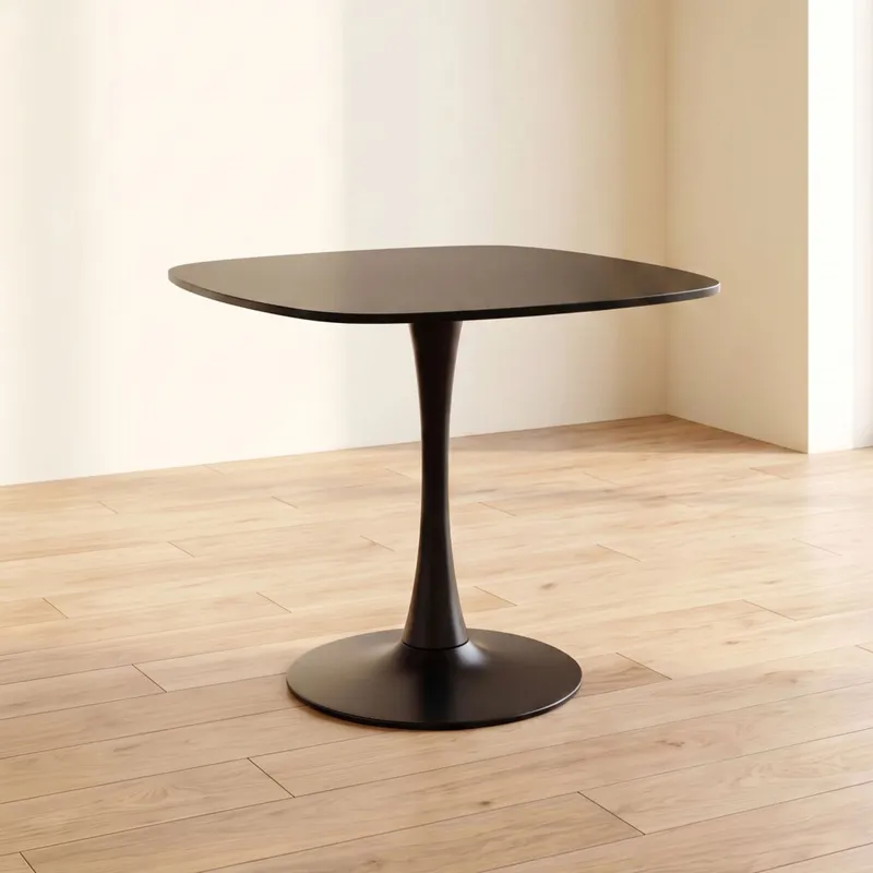 Mesa De Comedor Mdf Negro Tulip Cuadrada en Negro - Mesas de comedor, Uruguay | Divino