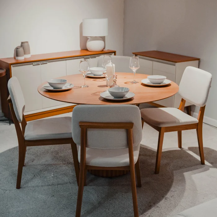 Mesa de Comedor - Redonda - Línea Nevada - Blanco en Blanco - Mesas de comedor, Uruguay | Ecowood, vista 4