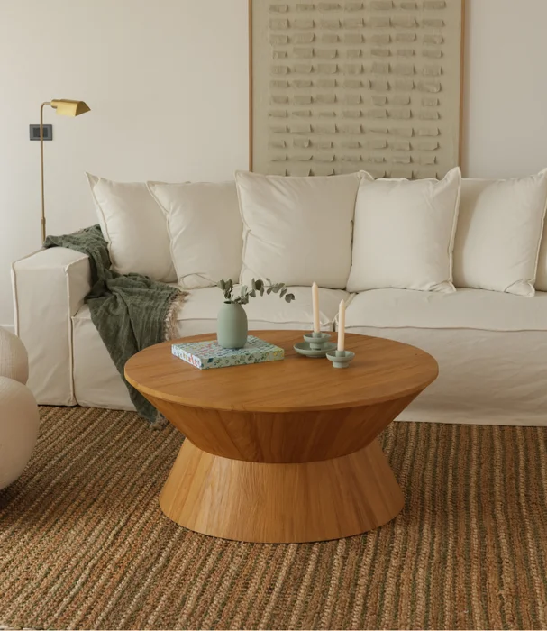 MESA RONDA TEKA D100 en Madera natural, Uruguay | Masinfinito Casa, vista 2