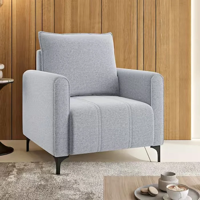Sillon Butaca Poltrona Tapizada En Tela Patas Metalicas en Gris - Butacas, banquetas y puffs, Uruguay | Soy Hogar, vista 2