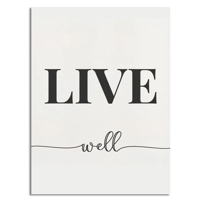 CUADRO CANVAS 30x40cm LIVE WELL en Blanco - Decoración de pared, Uruguay | Decohogar