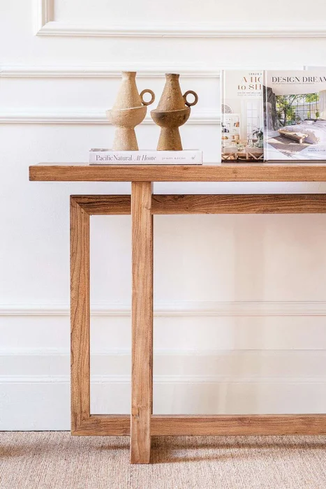 MESA DE ARRIMO / CONSOLA GEO - OLMO - 1.40 MTS en Madera natural - Bibliotecas, Uruguay | La Iberica, vista 2