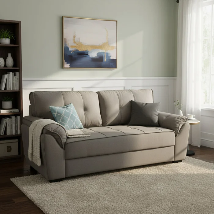 Sillón 3 Cuerpos - Montana veludo - Gris en Marrón - Sillones y sofás, Uruguay | Rústico Hogar, vista 2