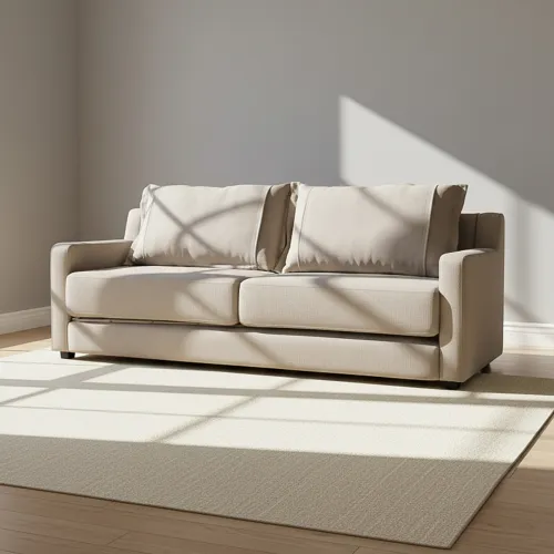 Sofá Cama Tela Natural-beige Natura Crema en Beige - Sillones y sofás, Uruguay | Divino