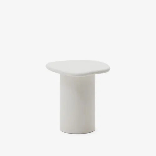 Mesa auxiliar Macarella - de cemento blanco 48 x 47 cm en Blanco - Mesas de arrimo, Uruguay | Kavehome