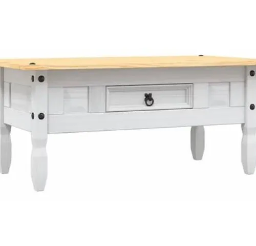 Mesa Ratona Línea Mexicana Vintage Blanco - Mesas de living, Uruguay | Que Sal Muebleria