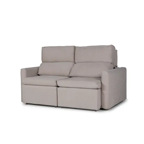 Sofá Santiago (Rebatible) - Tela Microfibra - 2 cuerpos - TC 1010 (Beige) en Gris - Sillones y sofás, Uruguay | NYR