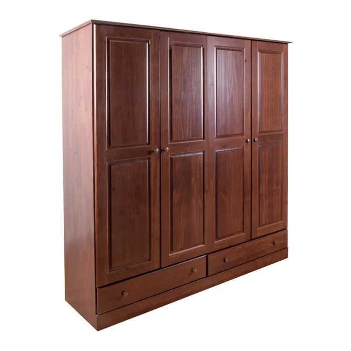 Placard Ropero 4 Puertas Madera Marron Agata Ii en Marrón - Roperos y placares, Uruguay | Divino, vista 2