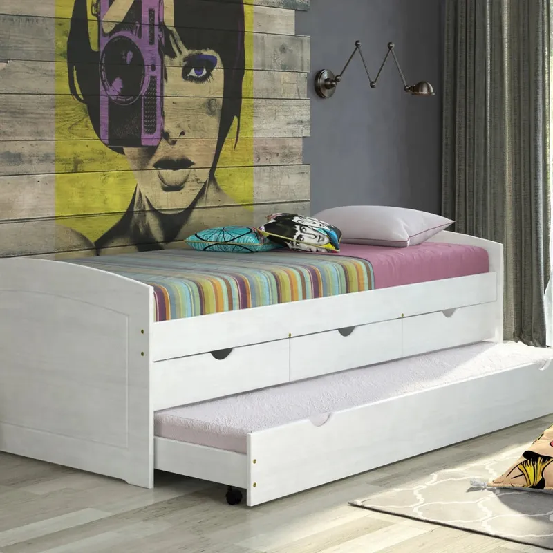 Cama Marinera 1 Plaza Madera Maciza Con Cajones - Max - Blanco en Blanco - Dormitorio, Uruguay | Ecowood