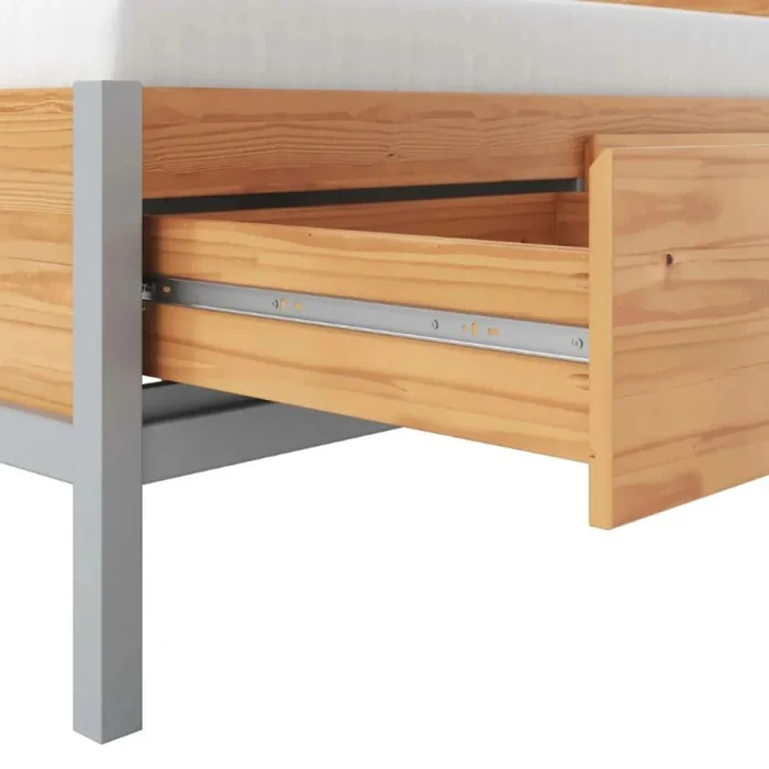 Cama 2 plazas - Madera Maciza Pino/Gris - Siena en Gris - Dormitorio, Uruguay | Ecowood, vista 3