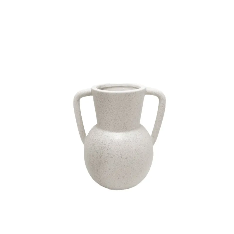 FLORERO CERAMICA 14x11x15CM ANFORA BLANCO en Blanco - Jarrones, Uruguay | Koz