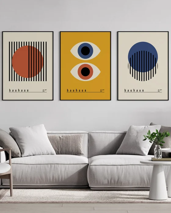 Bauhaus - Yellow Tríptico en Multicolor - Láminas, Uruguay | La Cuadrería, vista 2