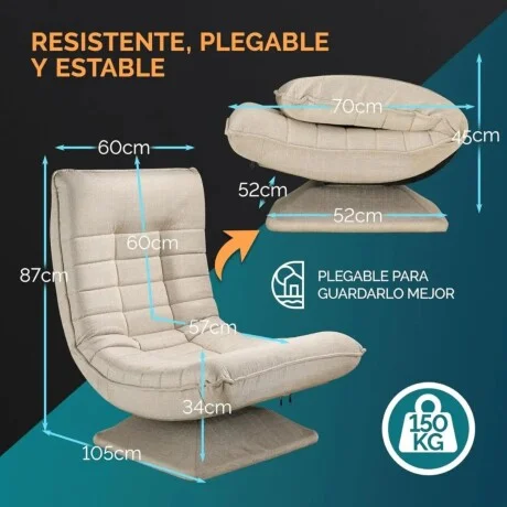 Sillon Reclinable Giratorio Aberdeen - Beige en Beige - Sillones y sofás, Uruguay | La Cueva Muebles, vista 11