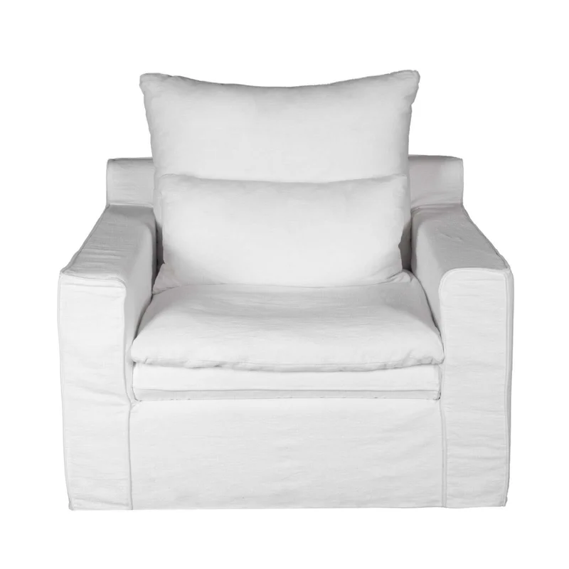 Sofá 1 Cuerpo Tela Blanco Positano en Blanco - Sillones y sofás, Uruguay | Divino, vista 3