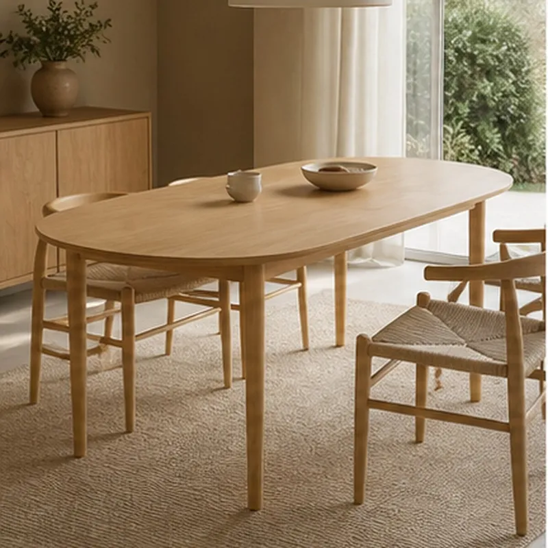 Mesa Ovalada Extensible en Madera natural - Mesas de comedor, Uruguay | Samic