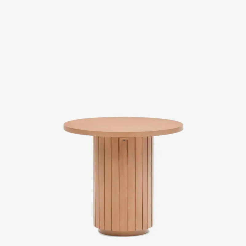 Mesa auxiliar redonda Licia de madera maciza de mango Ø 60 cm en Madera natural - Mesas de arrimo, Uruguay | Kavehome