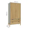 Ropero Armario de 2 Puertas, Perchero y 2 Cajones en MDP - Madera - Línea Melilla - Cinza en Gris - Roperos y placares, Uruguay | Mulata, vista 5 de 10