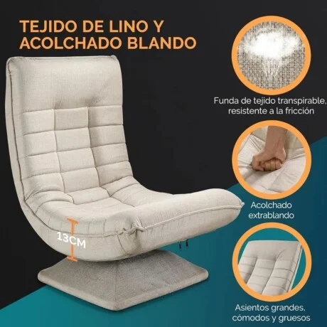 Sillon Reclinable Giratorio Aberdeen - Beige en Beige - Sillones y sofás, Uruguay | La Cueva Muebles, vista 12