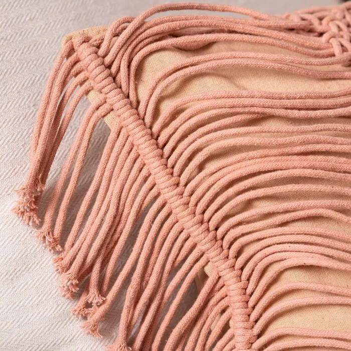 Almohadón Macramé en Salmón - Textiles, Uruguay | Arredo, vista 3