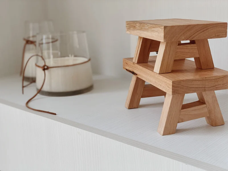 Banquito 4p de 20 cm en Madera natural - Decoración, Uruguay | Dreams On Time, vista 4