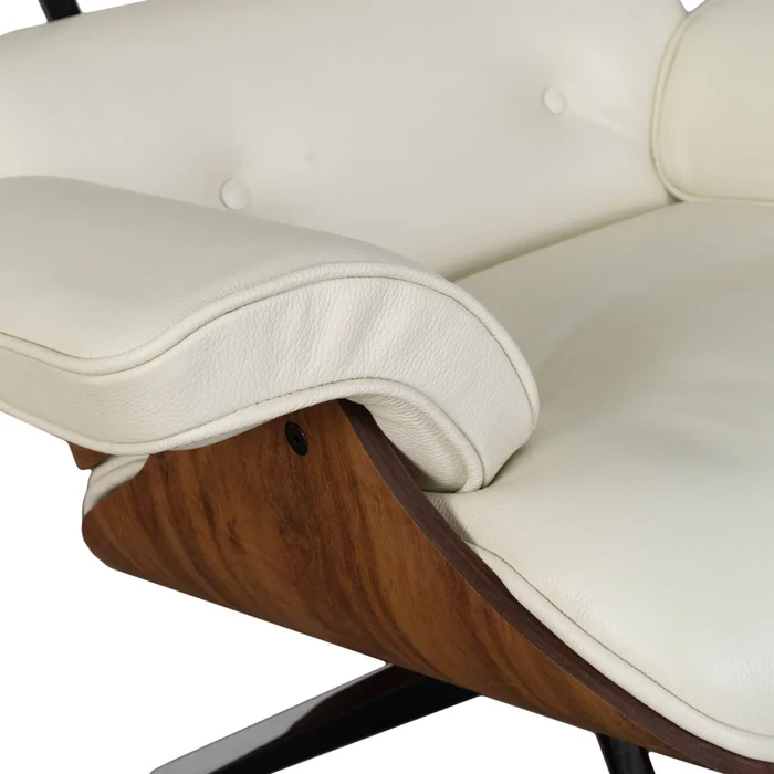 Butaca C/puff 1 Cuerpo Cuero-100-natural Blanco Eames en Blanco - Sillones y sofás, Uruguay | Divino, vista 7