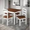 JUEGO COMEDOR OLIVIA 4 SILLAS- CERA/BLANCA - Mesas de comedor, Uruguay | Que Sal Muebleria, vista 5 de 5