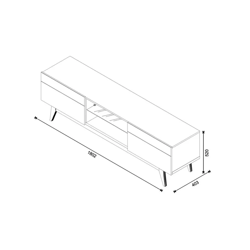 Rack para TV 1.8 Línea Nevada - Natural/Blanco en Multicolor - Muebles para TV, Uruguay | Ecowood, vista 4