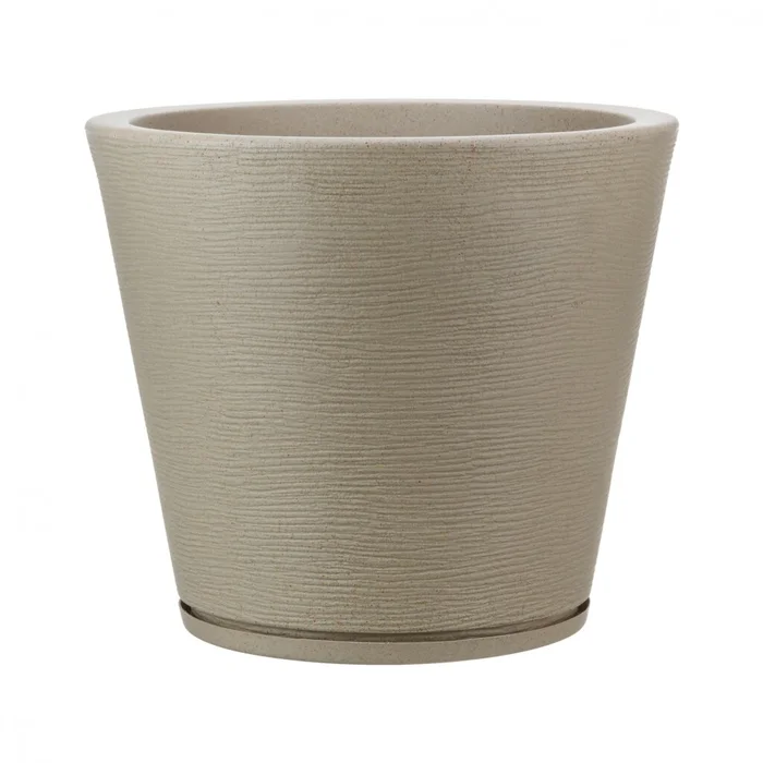 MACETA 34X35CM GENEBRA GRAPHITO EFECTO PIEDRA BEIGE en Beige - Macetas, Uruguay | Decohogar