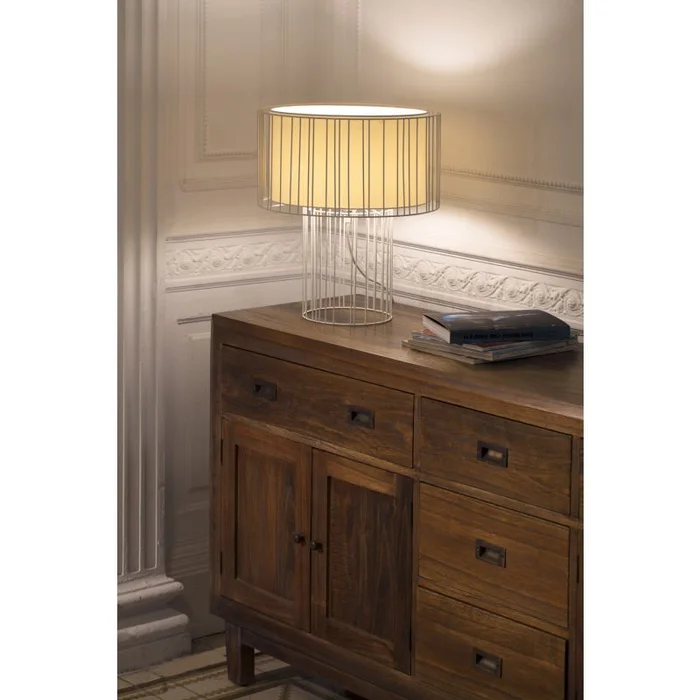 LAmpara de mesa con reja en Blanco Reviews Valoraciones - Lámparas de mesa, Uruguay | La Perla, vista 7