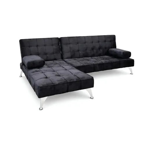 Sofá Cama Con Chaise Long Tapizado En Tela en Gris - Sillones y sofás, Uruguay | Soy Hogar