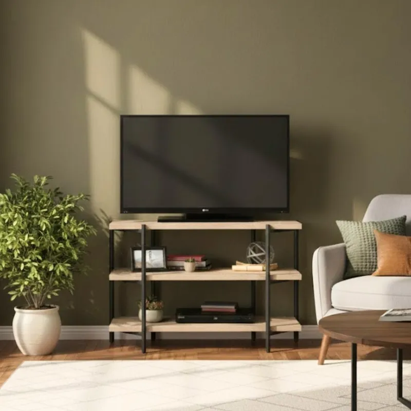 Rack Para TV 3 estantes - Sauder - North Avenue en Madera natural - Muebles para TV, Uruguay | Rústico Hogar