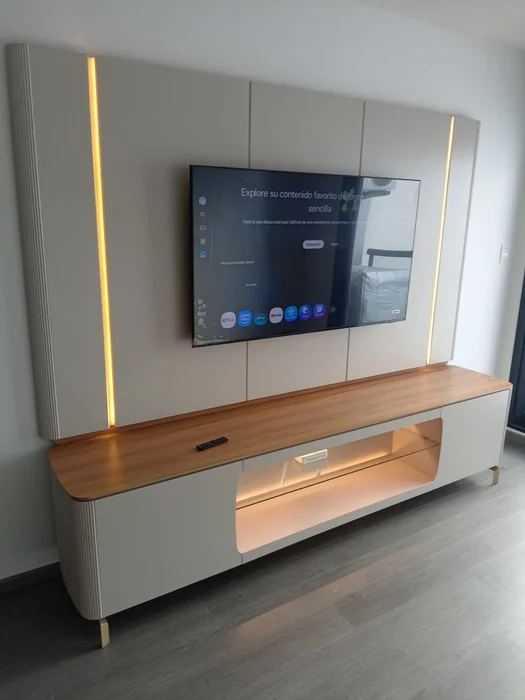 Home Rack/Panel Santorini Curvo con Led en Blanco - Muebles para TV, Uruguay | Balton, vista 5
