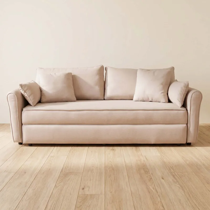 Sofá Cama Tela Natural-beige Alabama Beige en Beige - Sillones y sofás, Uruguay | Divino
