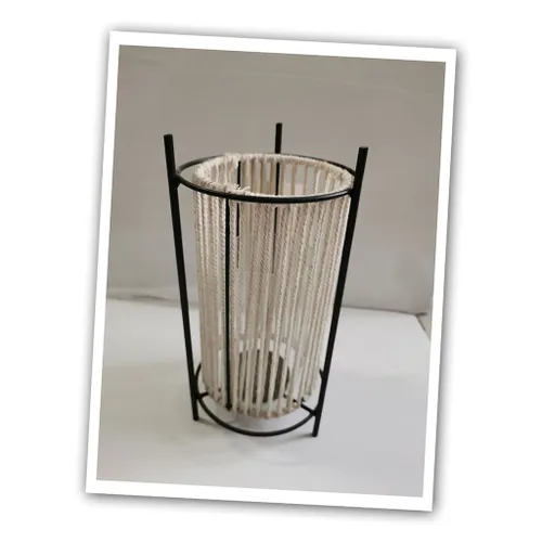 FANAL CILINDRICO METAL/CUERDA D14x28CM - Jarrones, Uruguay | Decohogar