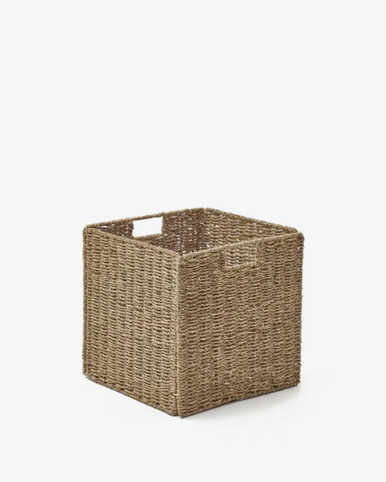 Caja plegable Tossa de fibras naturales 32 x 33 cm en Madera natural - Canastos, Uruguay | Kavehome
