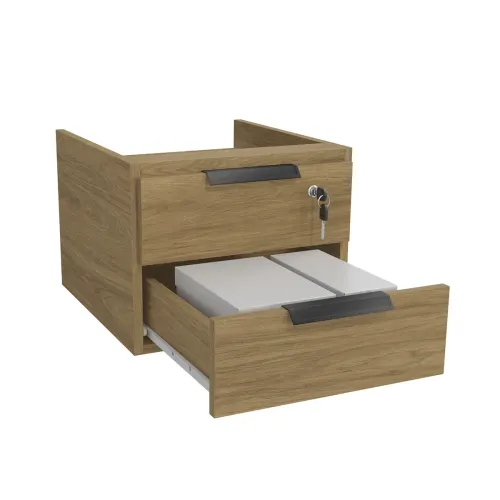 Cajonera 2 Cajones para Escritorio con Llave - Versatil en Madera natural - Escritorios y sillas de escritorio, Uruguay | Delta Center
