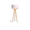 LAMPARA DE PIE MADERA MACIZA NAVI TRIPPE CON PANTALLA CRUDA en Blanco - Lámparas de pie, Uruguay | Champagne Home, vista 1 de 2