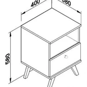 Mesa De Luz Linea Retro Living Dormitorio 1 Cajon Ng Rt3019 en Marrón - Dormitorio, Uruguay | Soy Hogar, vista 2
