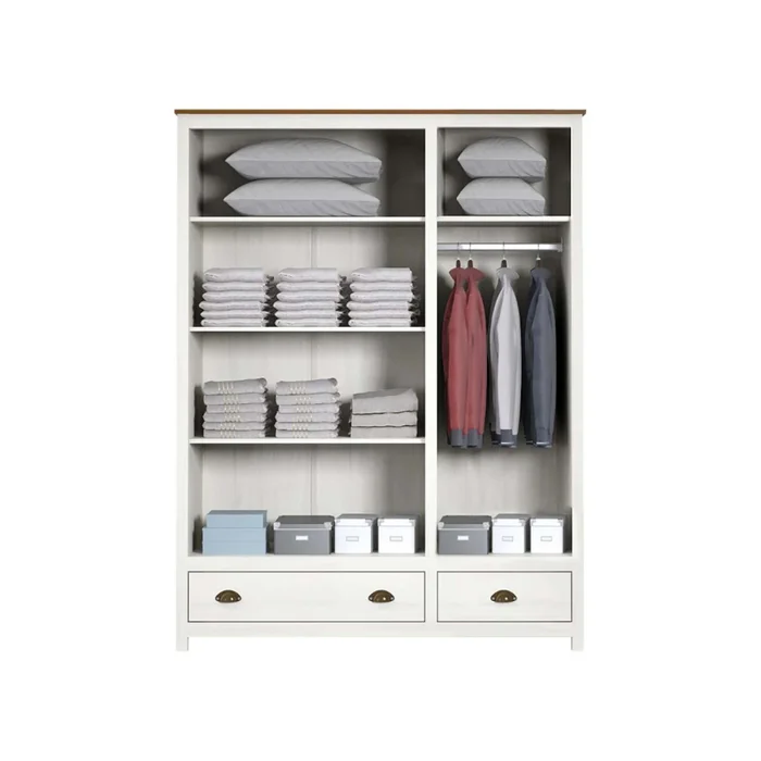 Placard Ropero 3 Puertas Madera Natural-beige Topazio en Blanco - Roperos y placares, Uruguay | Divino, vista 3