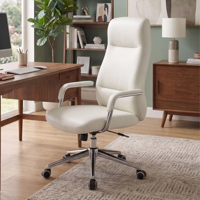 Silla de oficina Cromada 4 Posiciones - Pole - Blanco en Blanco - Escritorios y sillas de escritorio, Uruguay | Rústico Hogar