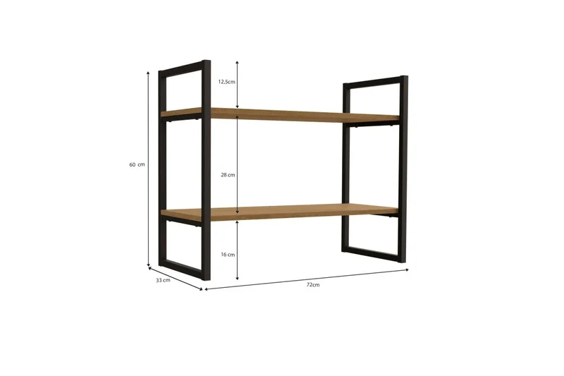 ESTANTERIA BAJA DE PARED REPISA LINEA INDUSTRIAL HIERRO en Madera natural - Bibliotecas, Uruguay | Balton, vista 5
