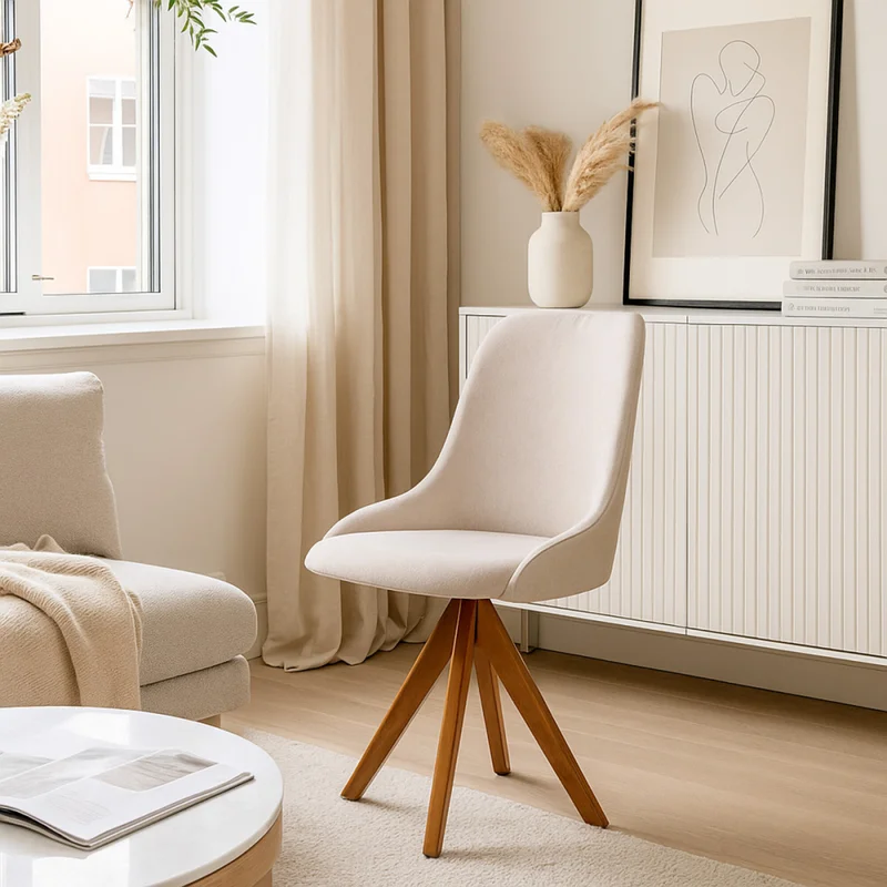 Silla Giratoria Valentina 143 - Tela Microfibra - 228 (Beige) en Beige - Butacas, banquetas y puffs, Uruguay | NYR, vista 3