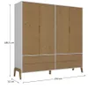Ropero 4 puertas Linea Veneza - Blanco/Miel en Multicolor - Roperos y placares, Uruguay | La Cueva Muebles, vista 4 de 4